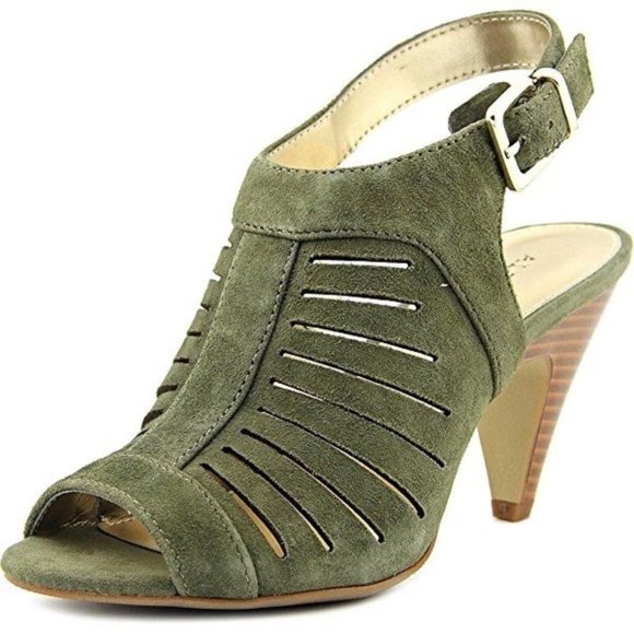 Alfani Shoes - Alfani Primere Green Slingback Heeled Sandals